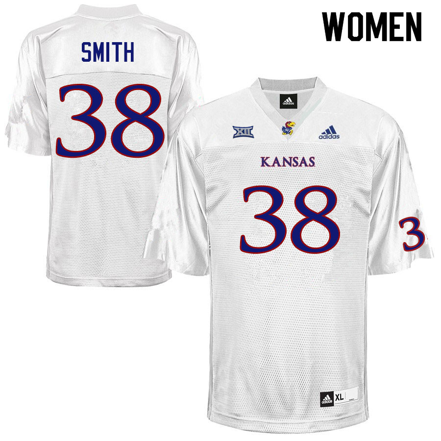Women #38 Dante Smith Kansas Jayhawks College Football Jerseys Sale-White
